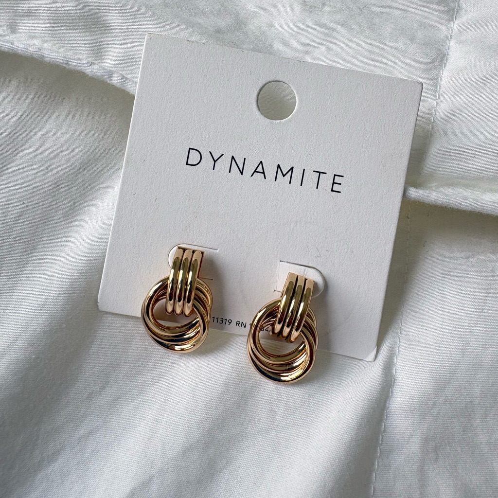 Dynamite Twisted Gold Earrings